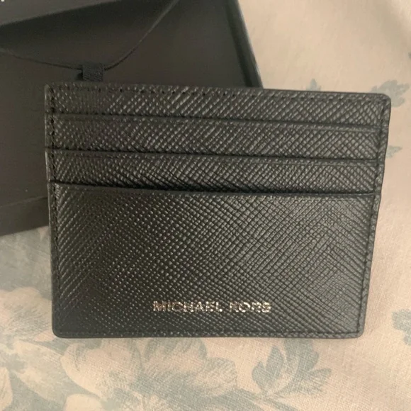Michael Kors tall card case black NWT